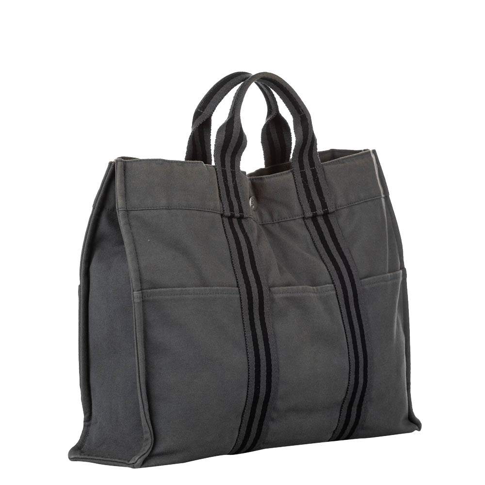

Hermes Grey Canvas Fourre Tout MM Bag