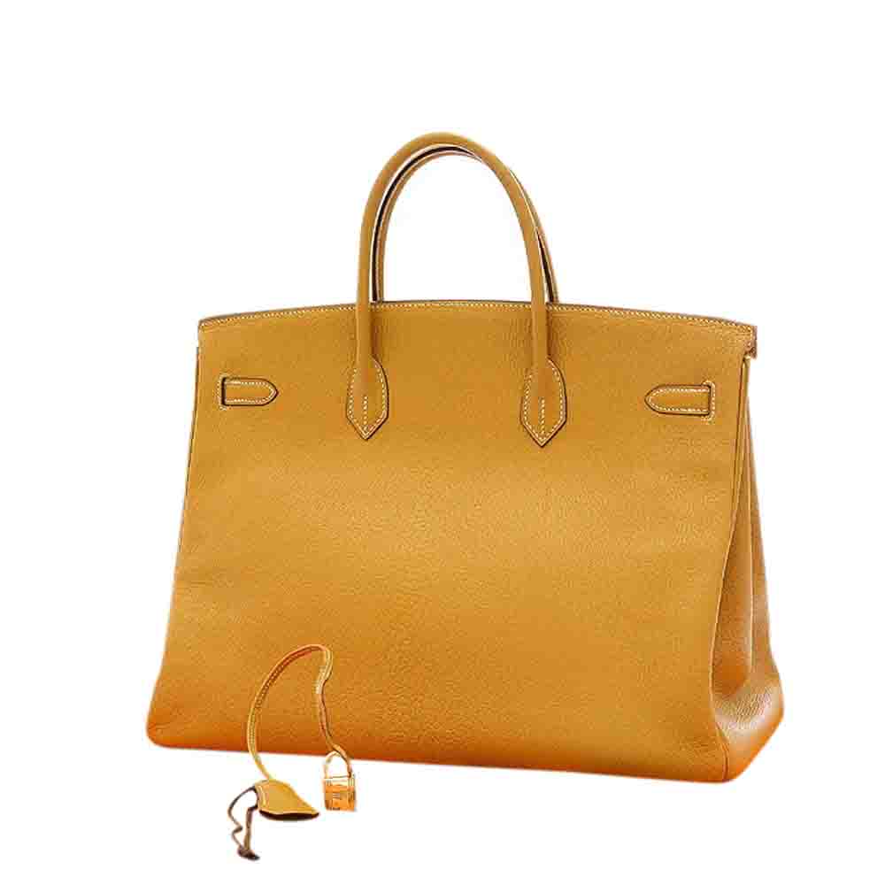 

Hermes Brown Chevre Leather Gold Hardware Birkin 40 Bag