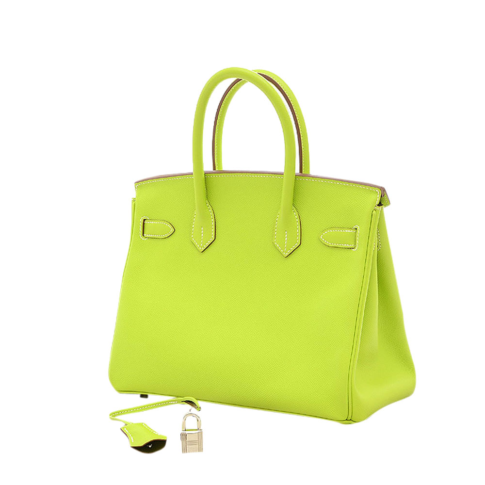 

Hermes Lime/Candy Epsom Leather Palladium Hardware Birkin 30 Bag, Green