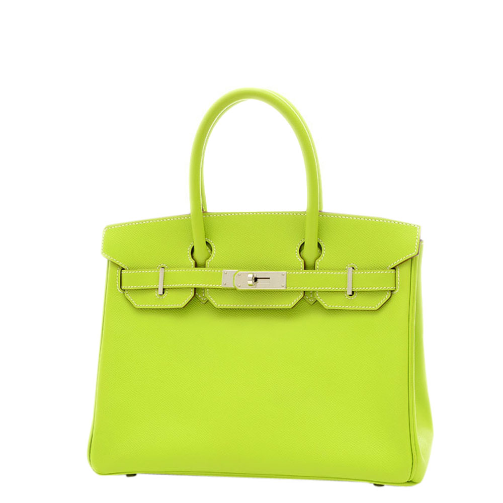 Pre-owned Hermes Lime/candy Epsom Leather Palladium Hardware Birkin 30 ...