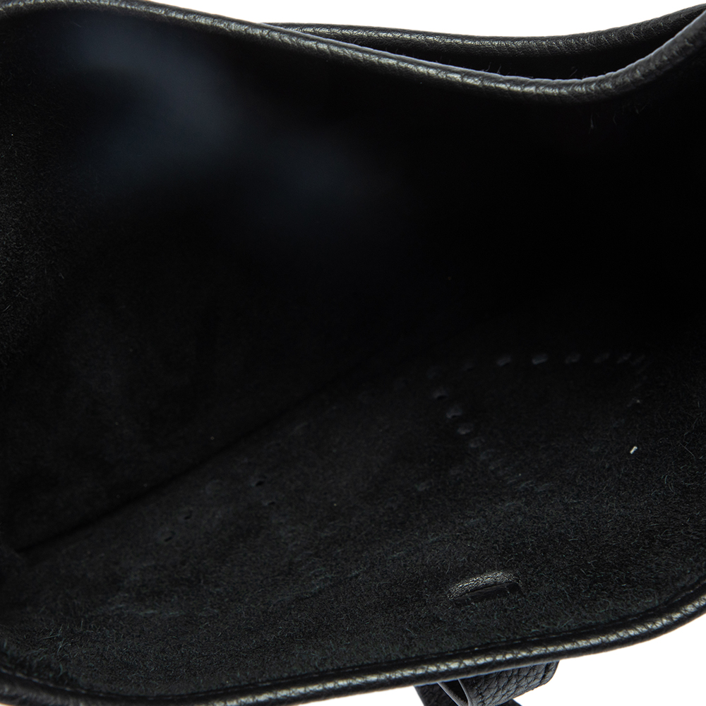 

Hermes Black Clemence Leather Evelyne III PM Bag