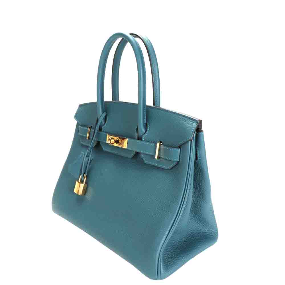 

Hermes Blue Togo Leather Gold Hardware Birkin 30 Bag
