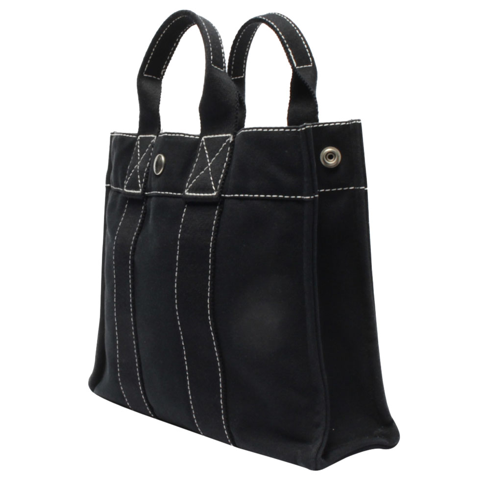 

Hermes Black Canvas Deauville Tote Bag