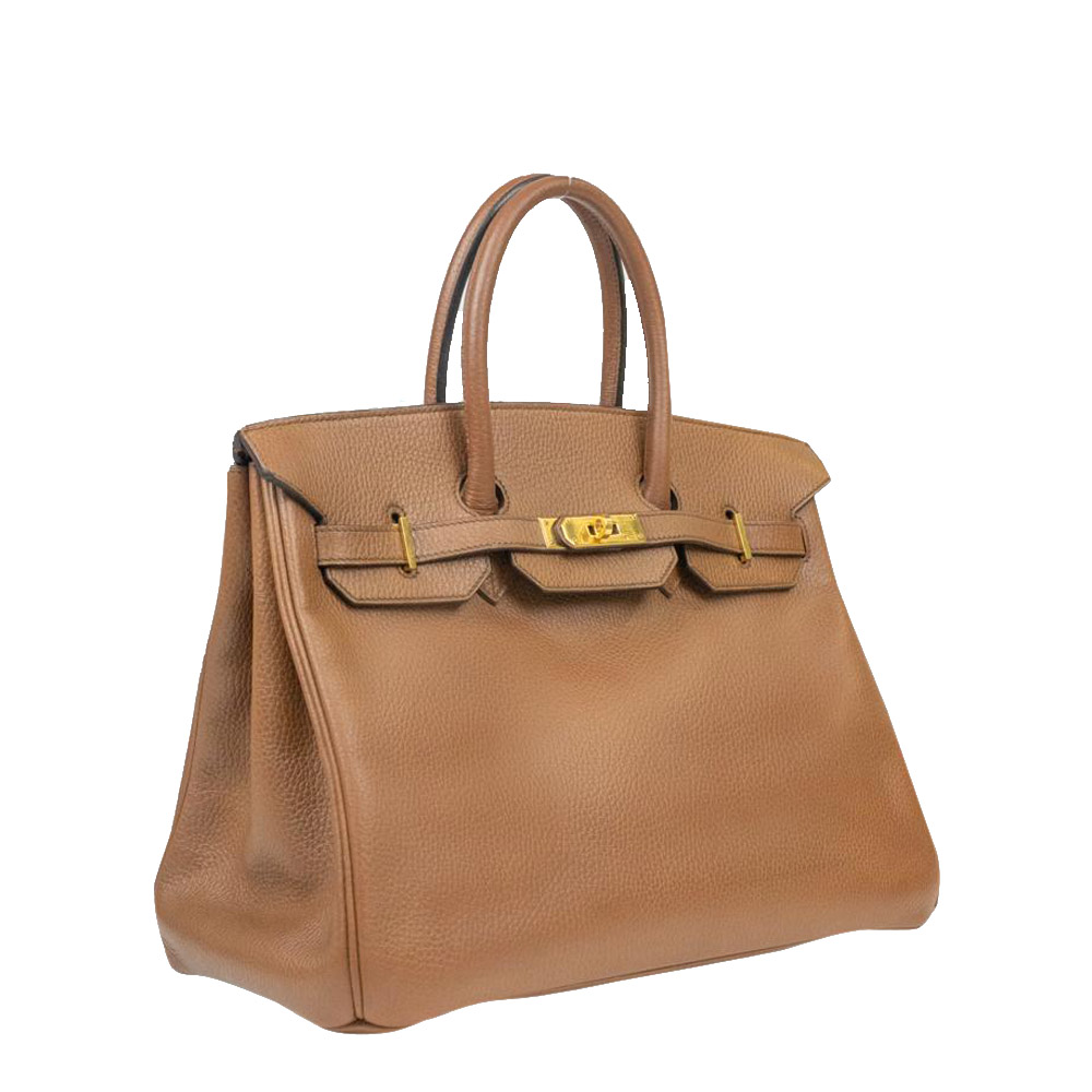 

Hermes Brown Leather Gold Hardware  Birkin Bag