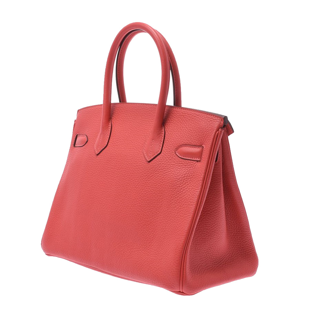 

Hermes Red Clemence Leather Gold Hardware Birkin 30 Bag