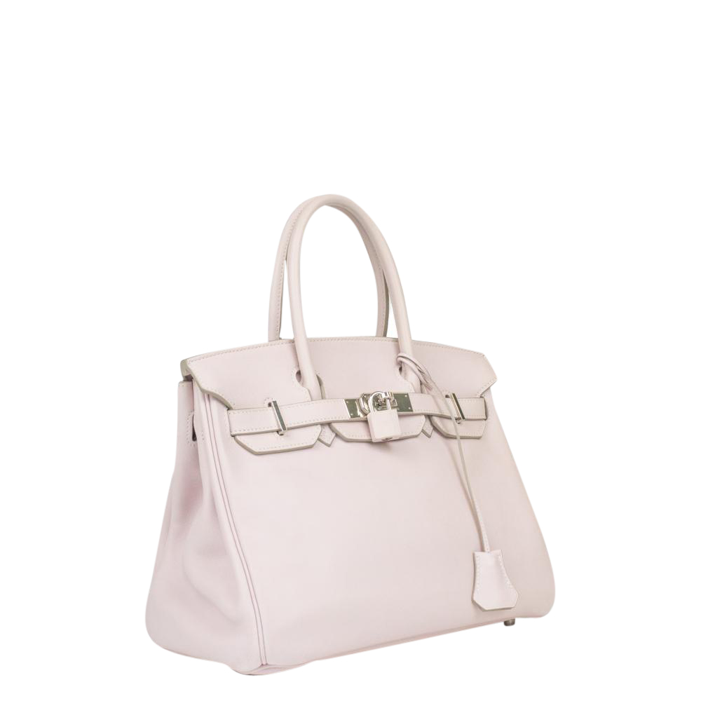 

Hermes Light Pink Leather Palladium Hardware Birkin 30 Bag