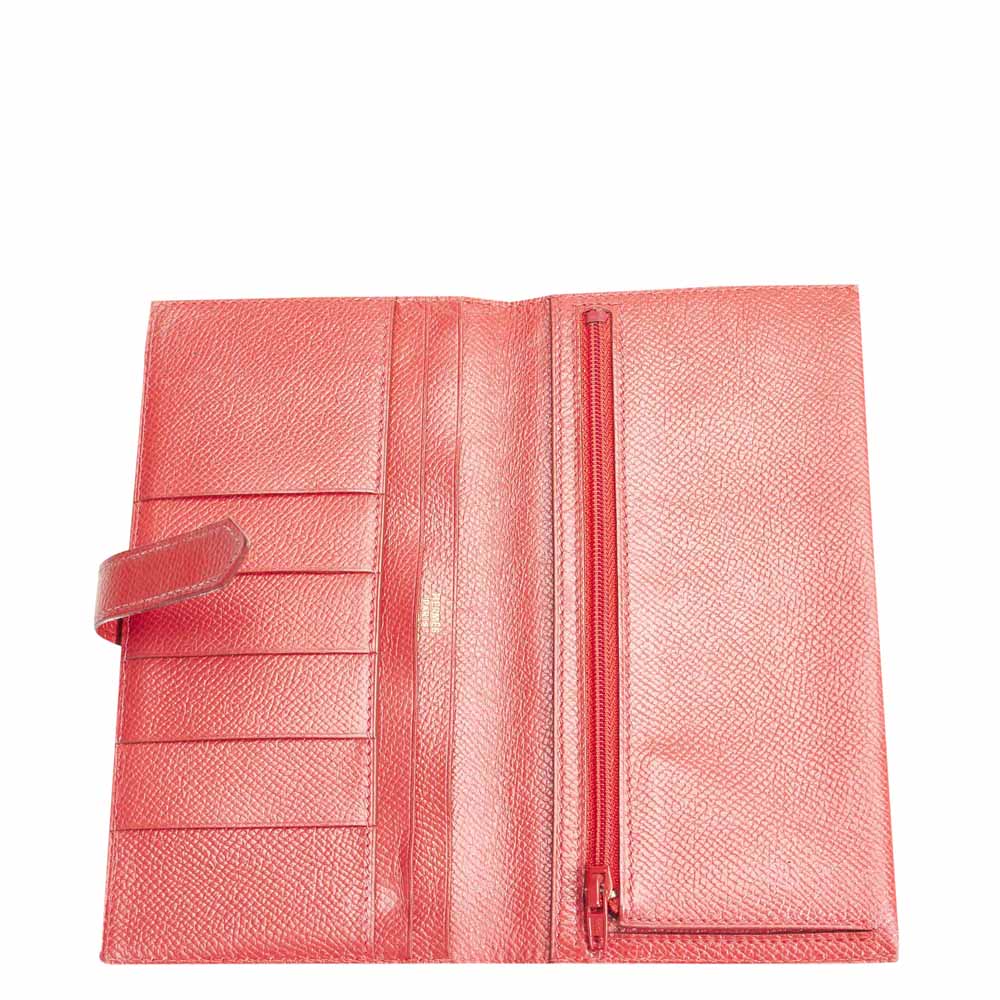 

Hermes Red Epsom Leather Bearn Wallet