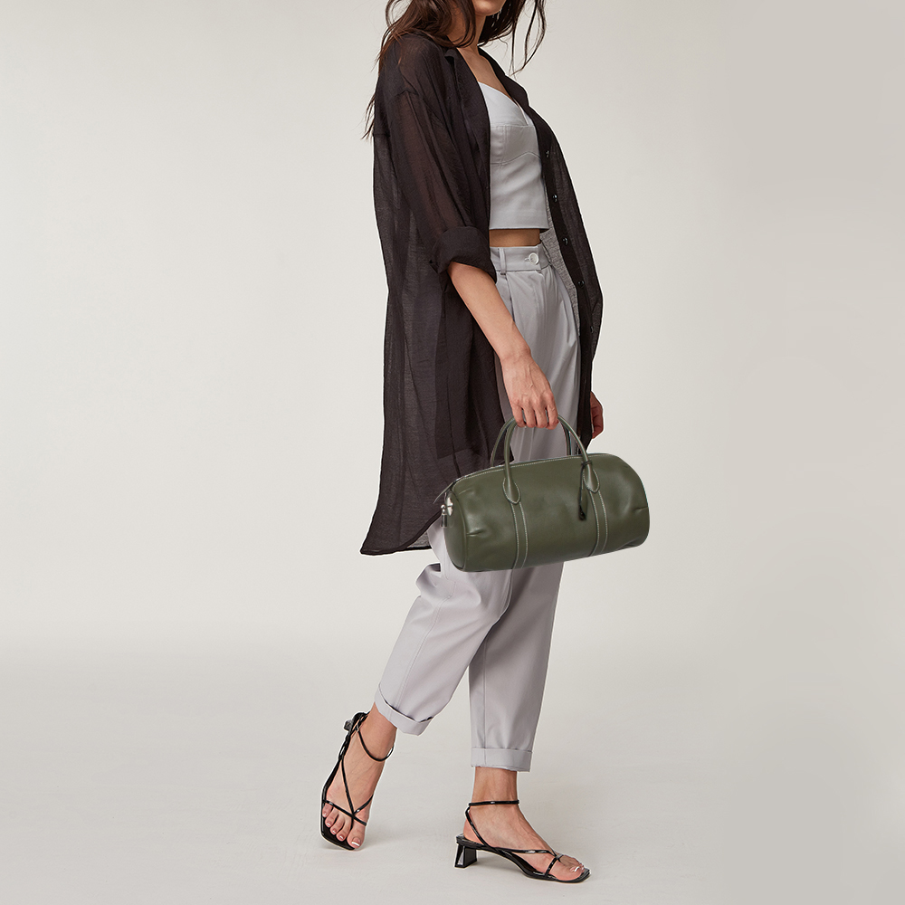 

Hermes Canopee Swift Leather Polochon 30 Bag, Green