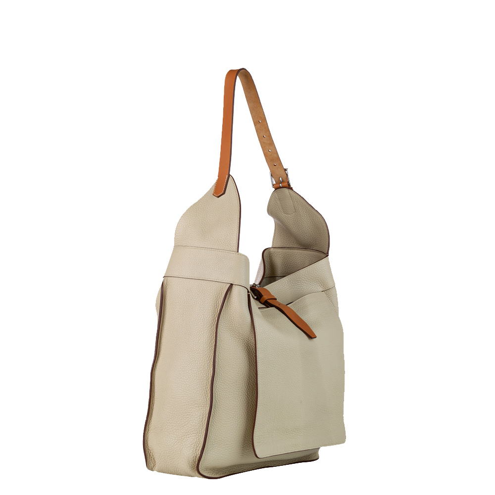 

Hermes Beige Leather  Marwari GM Hobo Bag