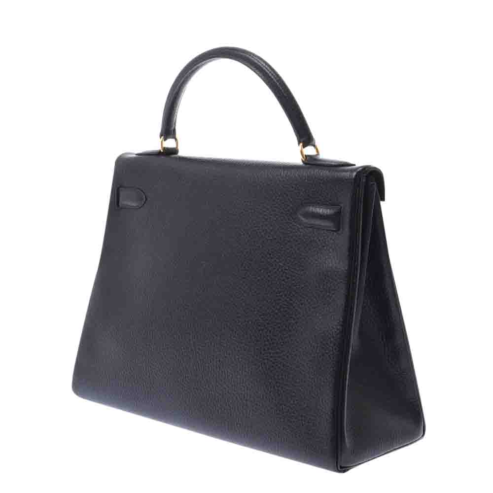 

Hermes Black Ardennes Leather Gold Hardware Kelly 32 Bag