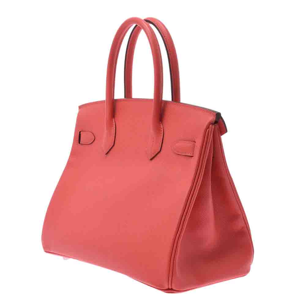 

Hermes Pink Epsom Leather Palladium Hardware Birkin 30 Bag