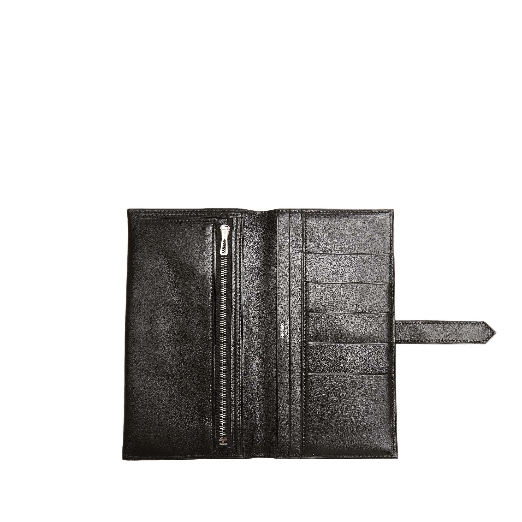 

Hermes Black Bearn Soufflet Leather Wallet
