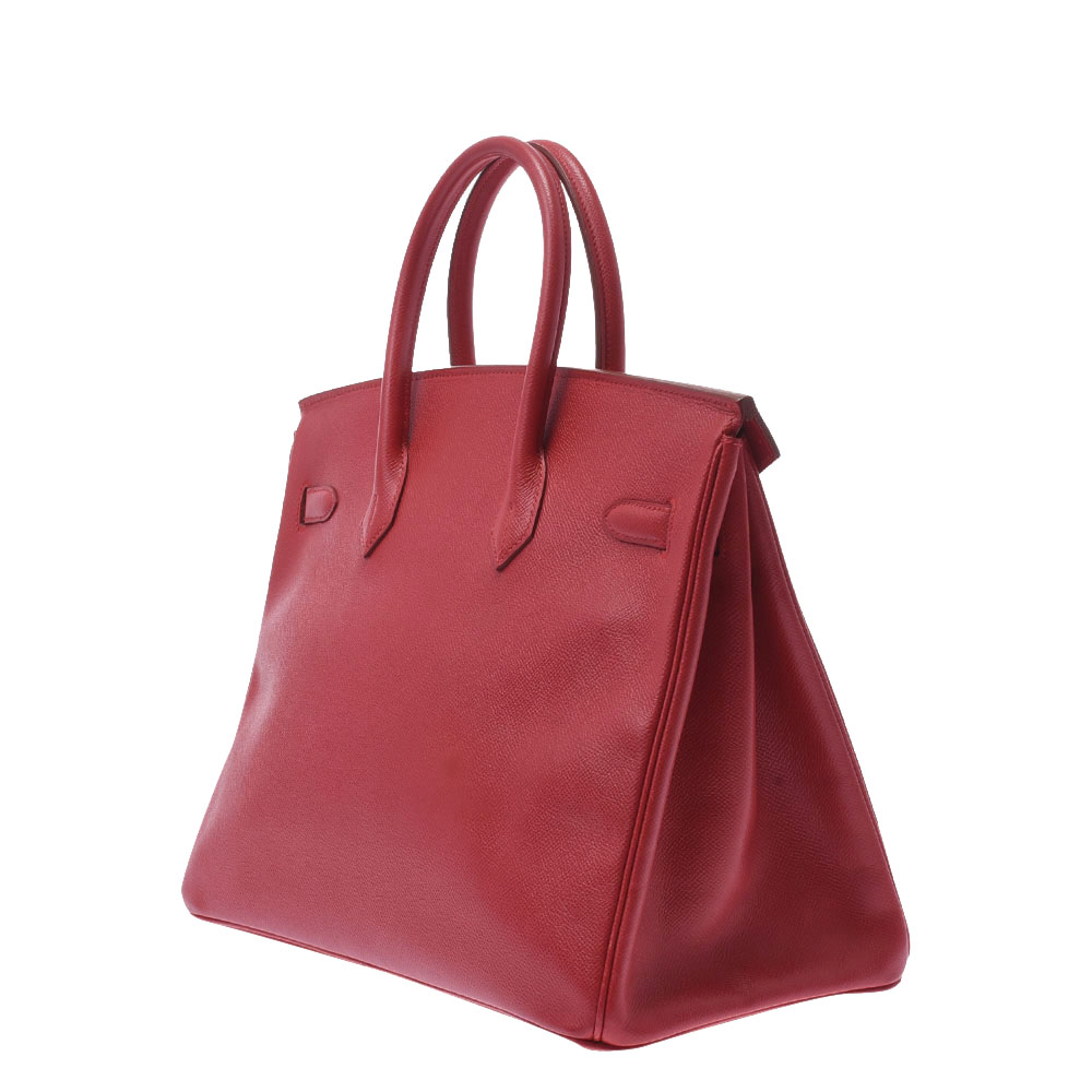 

Hermes Red Leather Gold Hardware Birkin 35 Bag