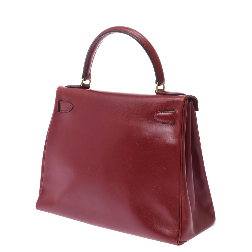 

Hermes Red Leather Gold Hardware Kelly 28 Bag