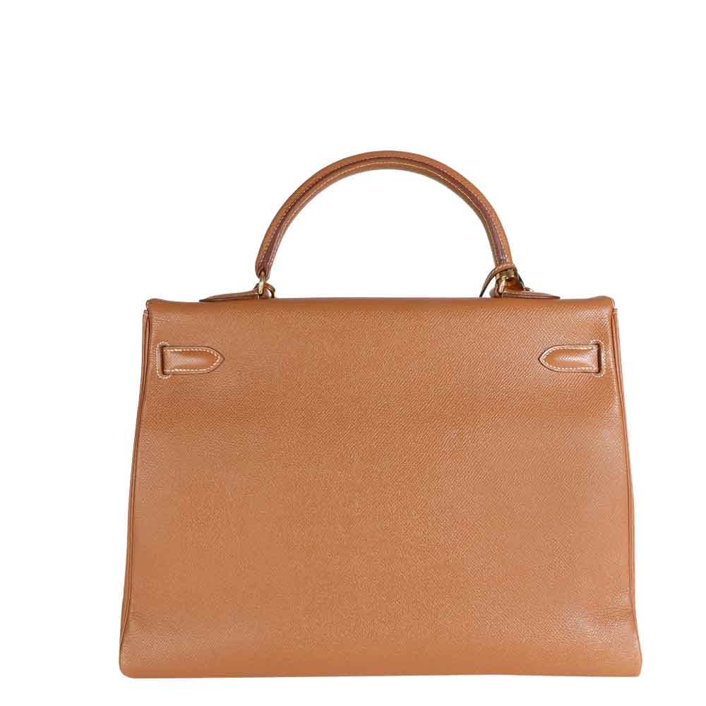 

Hermes Gold/Beige Epsom Leather Gold Hardware Retourne Kelly 35 Bag