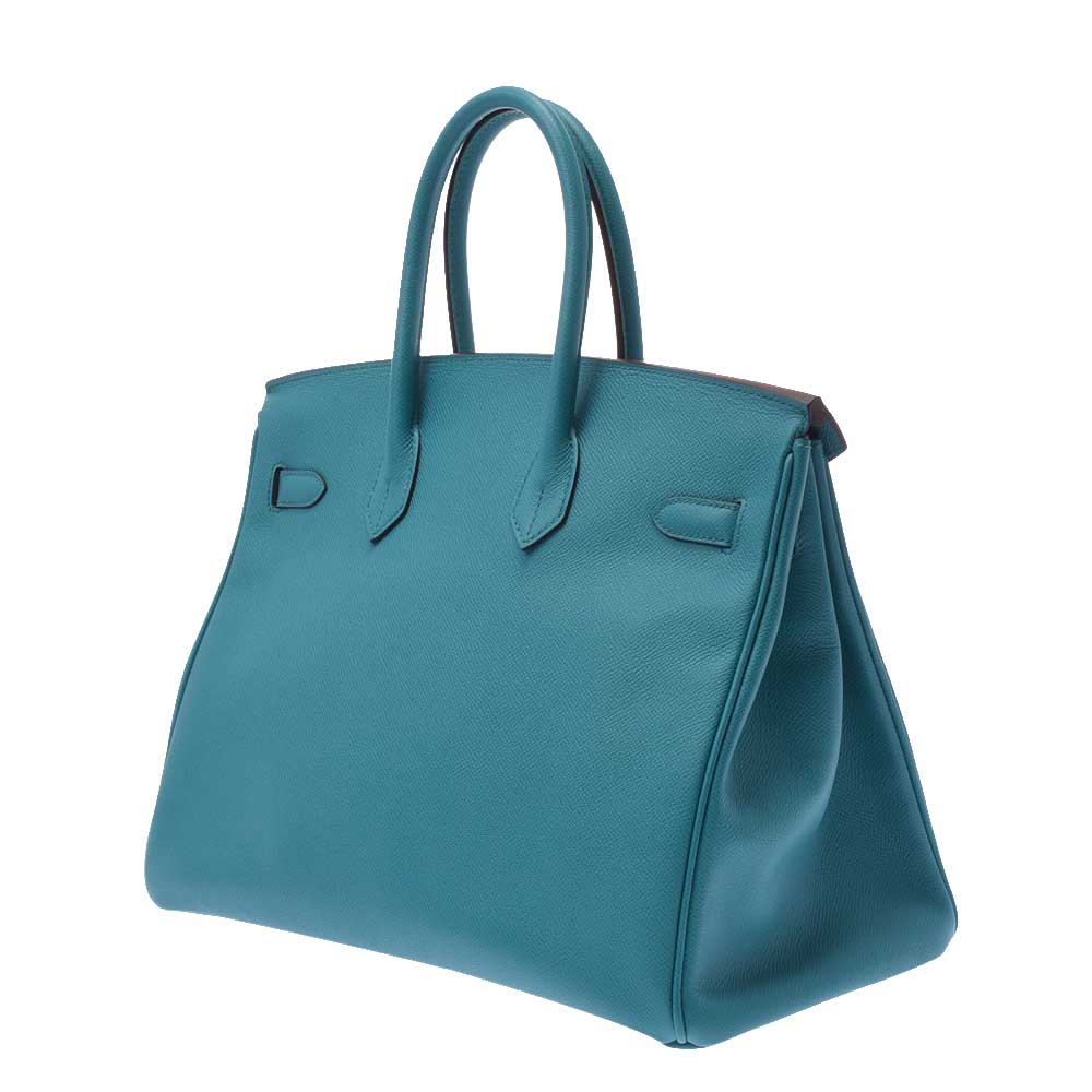

Hermes Green/Blue Epsom Leather Palladium Hardware Birkin 35 Bag