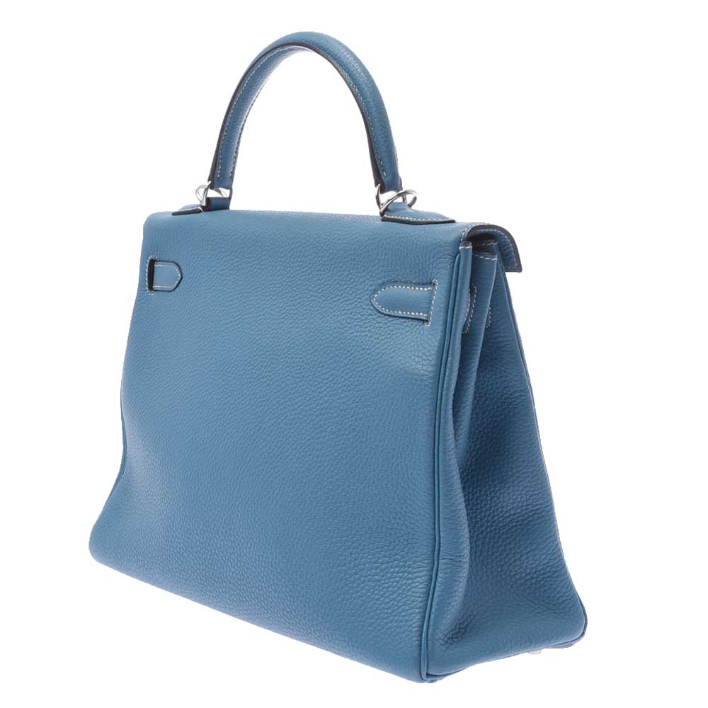 

Hermes Blue Togo Leather Palladium Hardware Kelly 32 Bag
