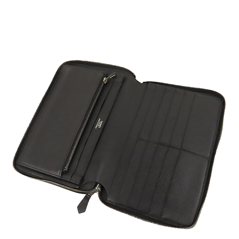 

Hermes Black Leather Azap Wallet