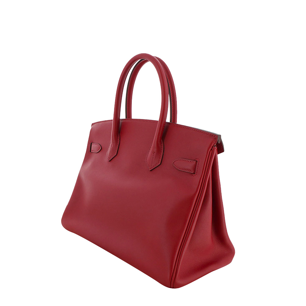 

Hermes Red Swift Leather Palladium Hardware Birkin Tressage 30 Bag