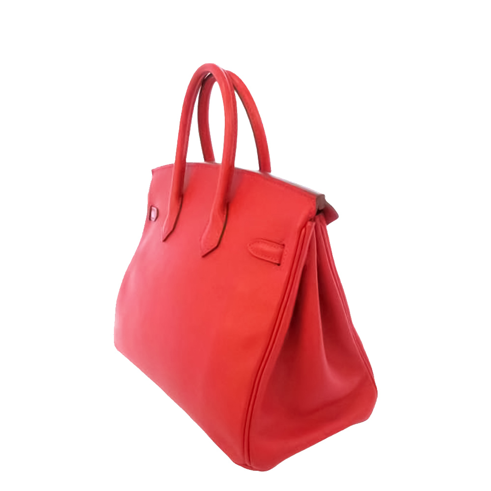 

Hermes Red Leather Birkin 25 Bag