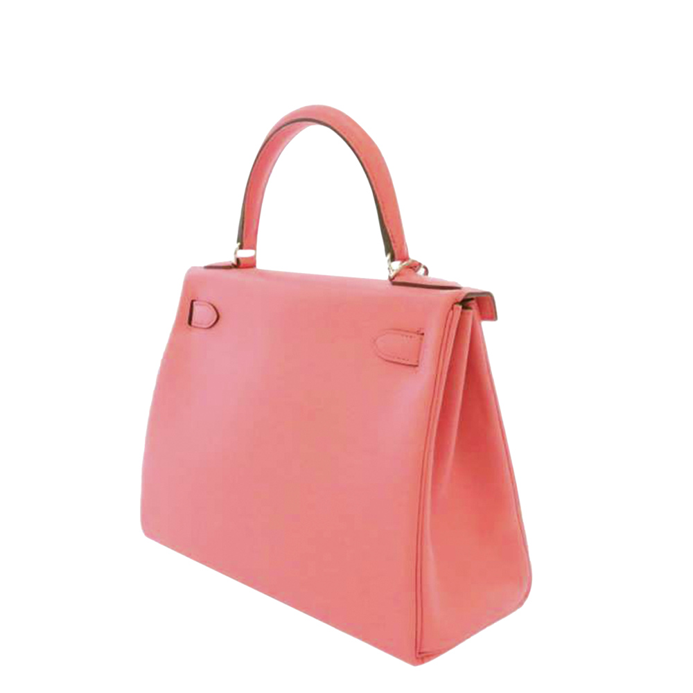 

Hermes Pink Clemence Leather Palladium Hardware Kelly 28 Bag