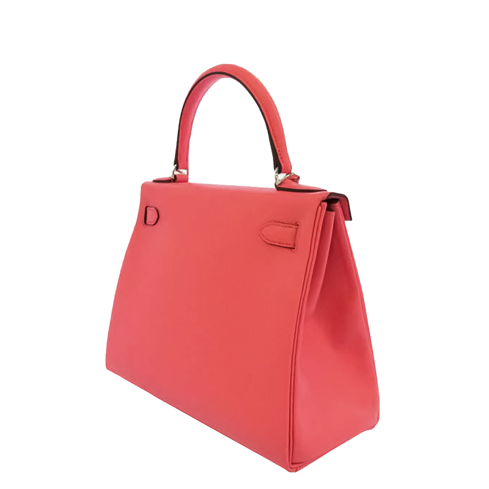 

Hermes Pink Leather Palladium Hardware Kelly 28 Bag