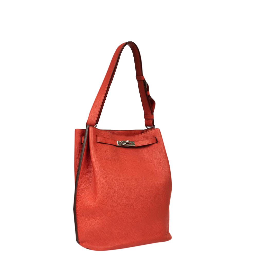 

Hermes Red Leather So Kelly Shoulder Bag