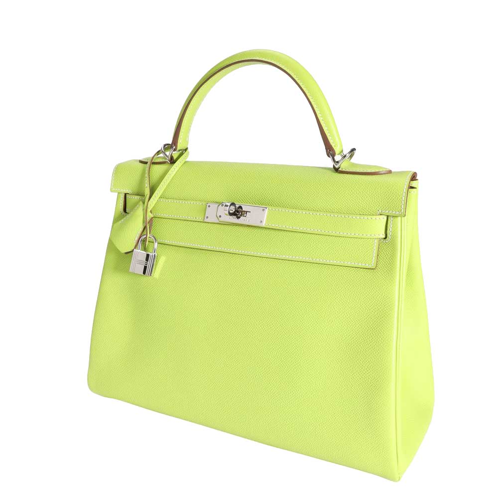 

Hermes Kiwi & Lichen Epsom Leather Palladium Hardware Limited Edition Kelly 32 Bag, Green