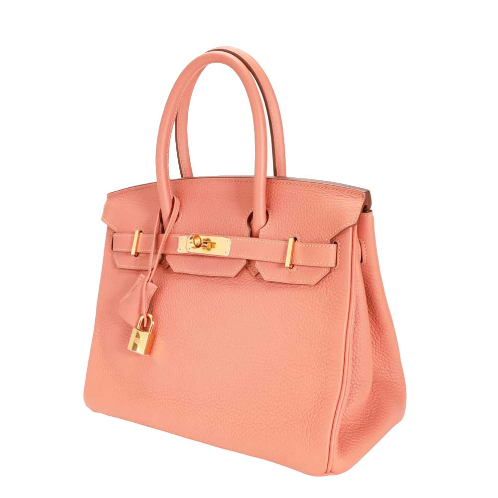 

Hermes Pink/Rosy Clemence Leather Gold Hardware Birkin 30 Bag