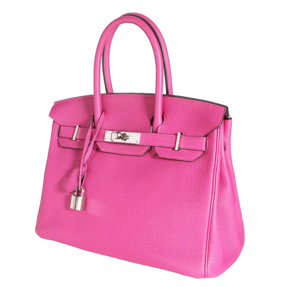 

Hermes Pink/ Rose Pourpre Togo Leather Palladium Hardware Birkin 30 Bag