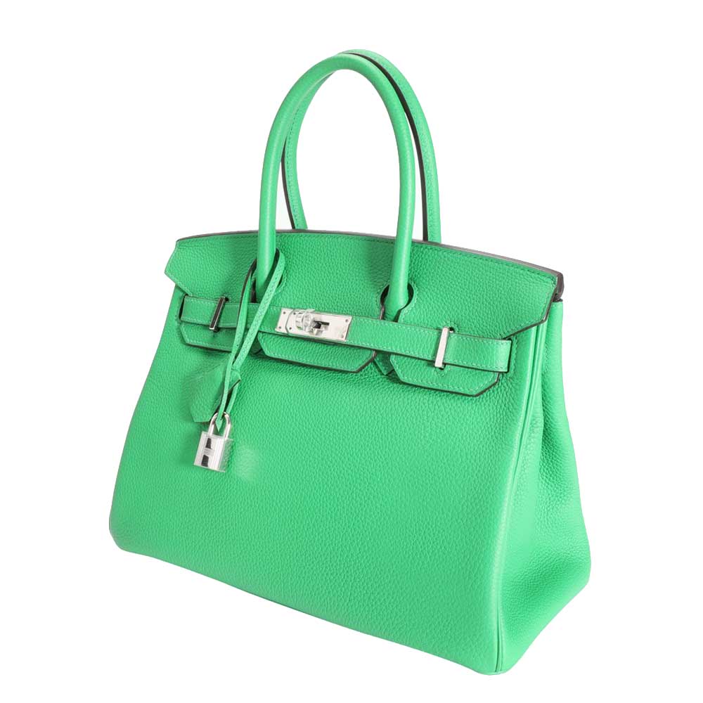 

Hermes Green Togo Leather Palladium Hardware Birkin 30 Bag