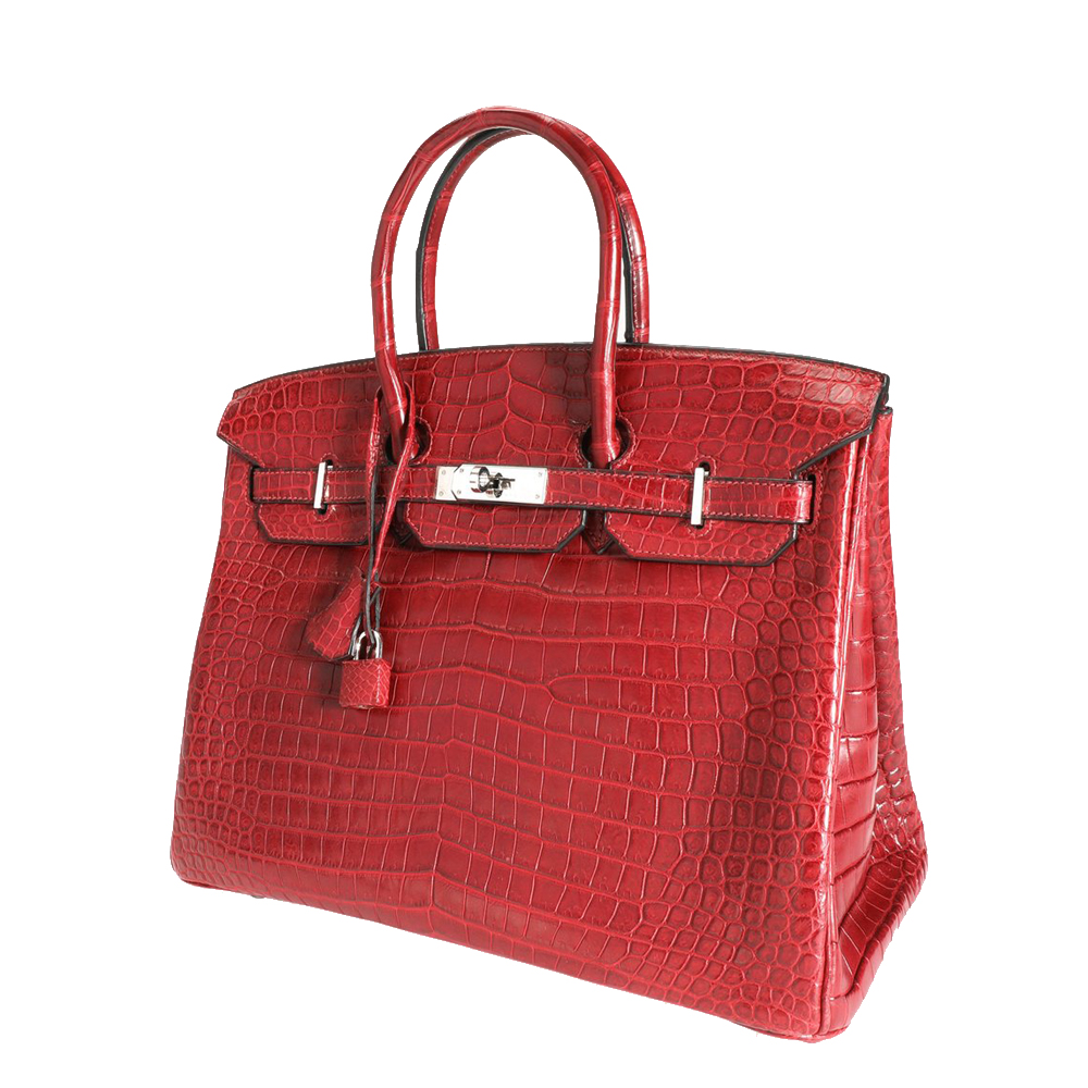 

Hermes Red/Rouge H Matte Porosus Crocodile Leather Birkin 35 Bag