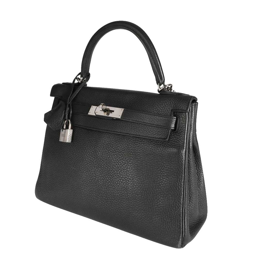 

Hermes Black Togo Leather Palladium Hardware Kelly 28 Bag