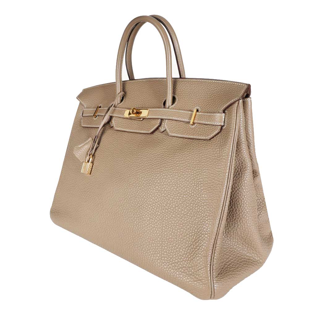 

Hermes Brown/Etoupe Togo Leather Gold Hardware Birkin 40 Bag