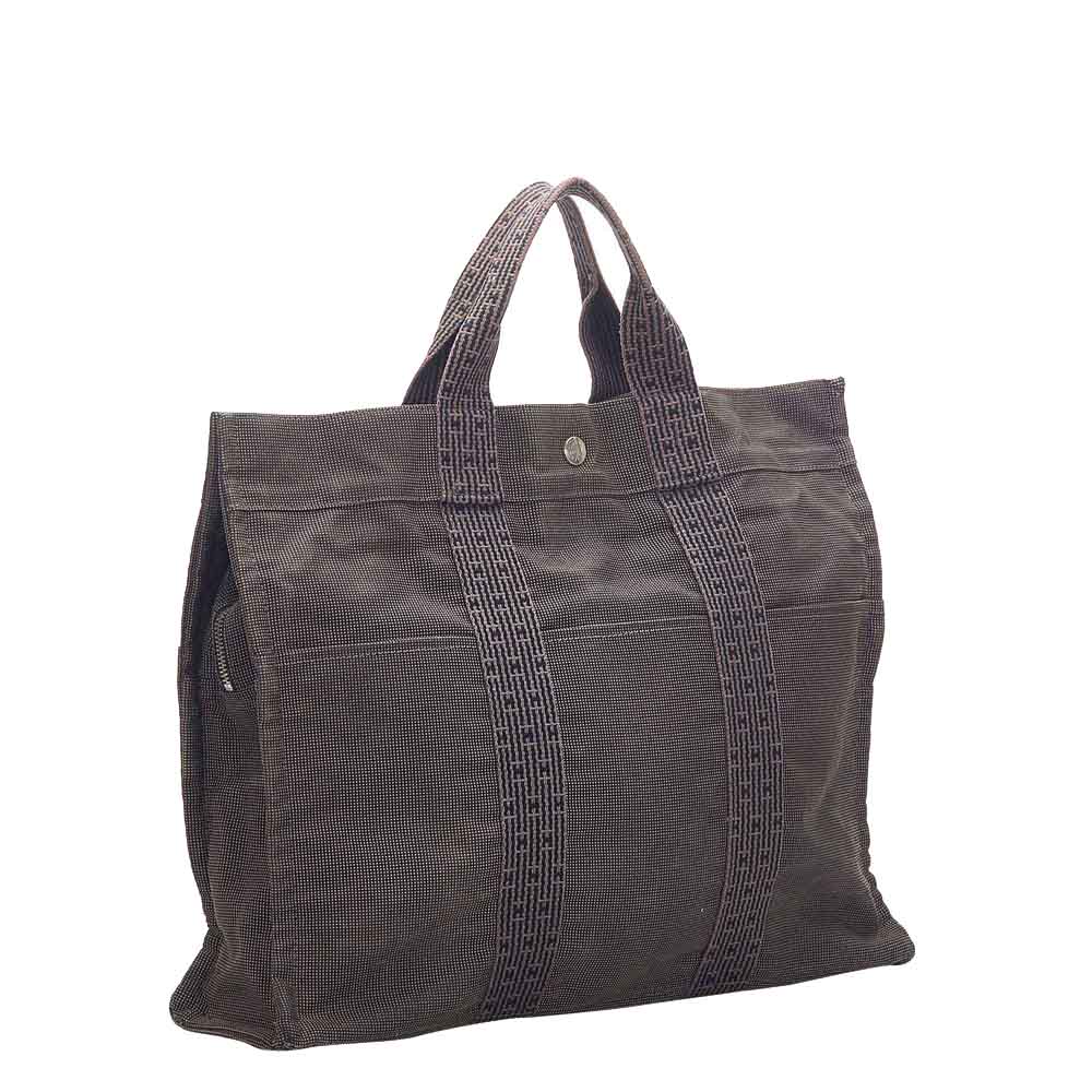 

Hermes Grey Canvas Herline MM Bag