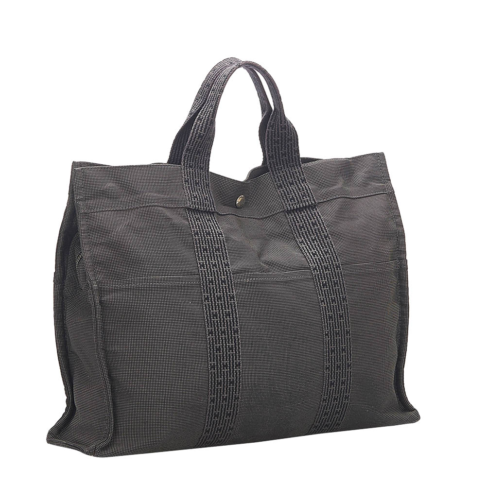 

Hermes Grey Canvas Herline Tote Bag