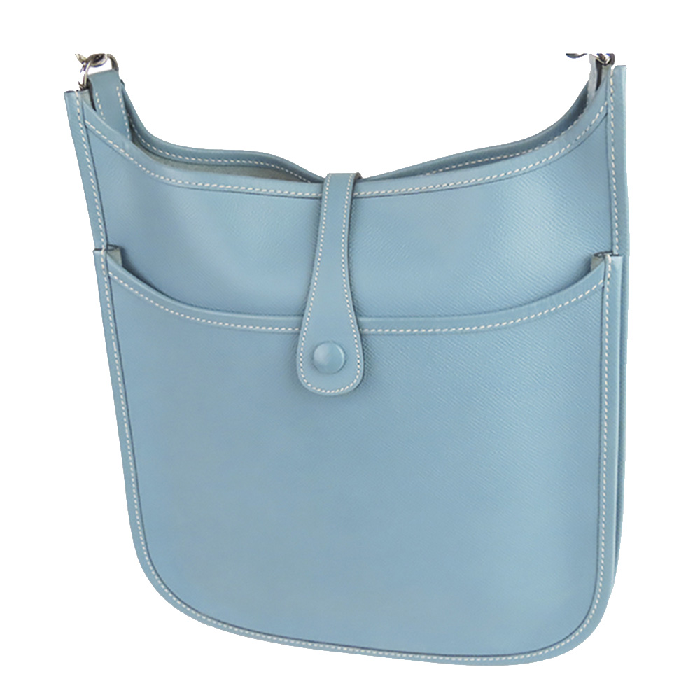 

Hermes Blue Clemence Leather Evelyne III PM Shoulder Bag
