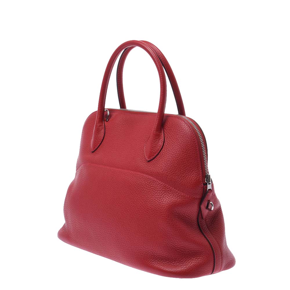 

Hermes Red Taurillon Clemence Leather Bolide 31 Satchel