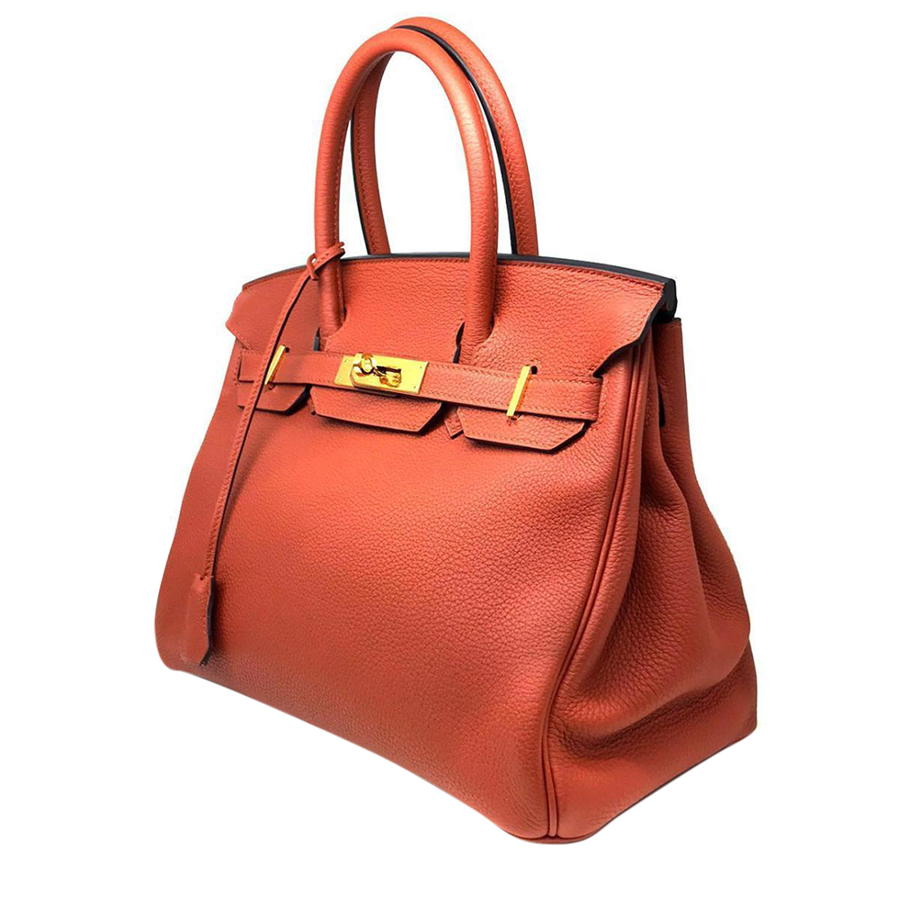 

Hermes Brown Leather Gold Hardware Birkin 30 Bag