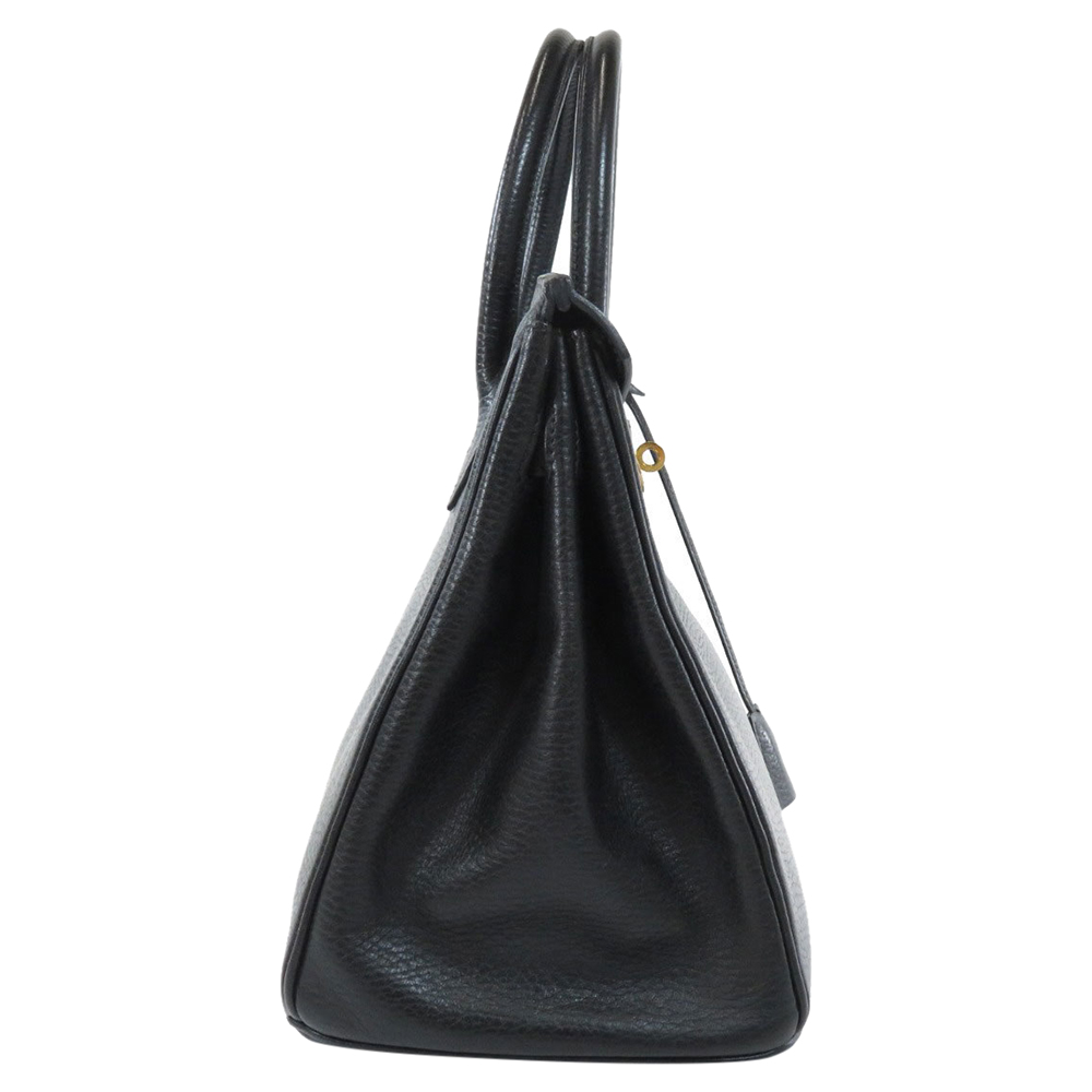 

Hermes Black Ardennes Leather Gold Hardware Birkin 30 Bag