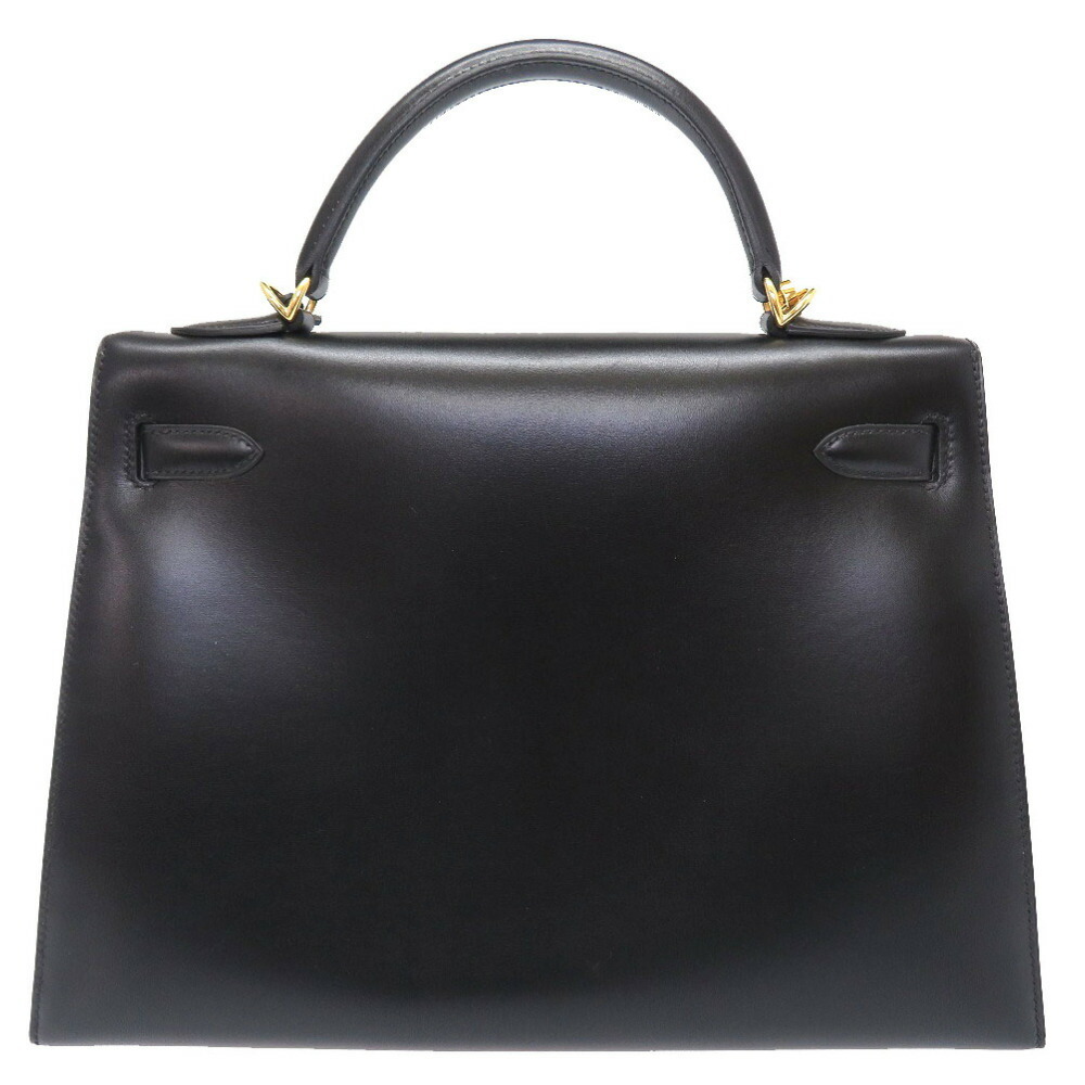 

Hermes Black Box Calf Leather Gold Hardware Kelly 32 Bag