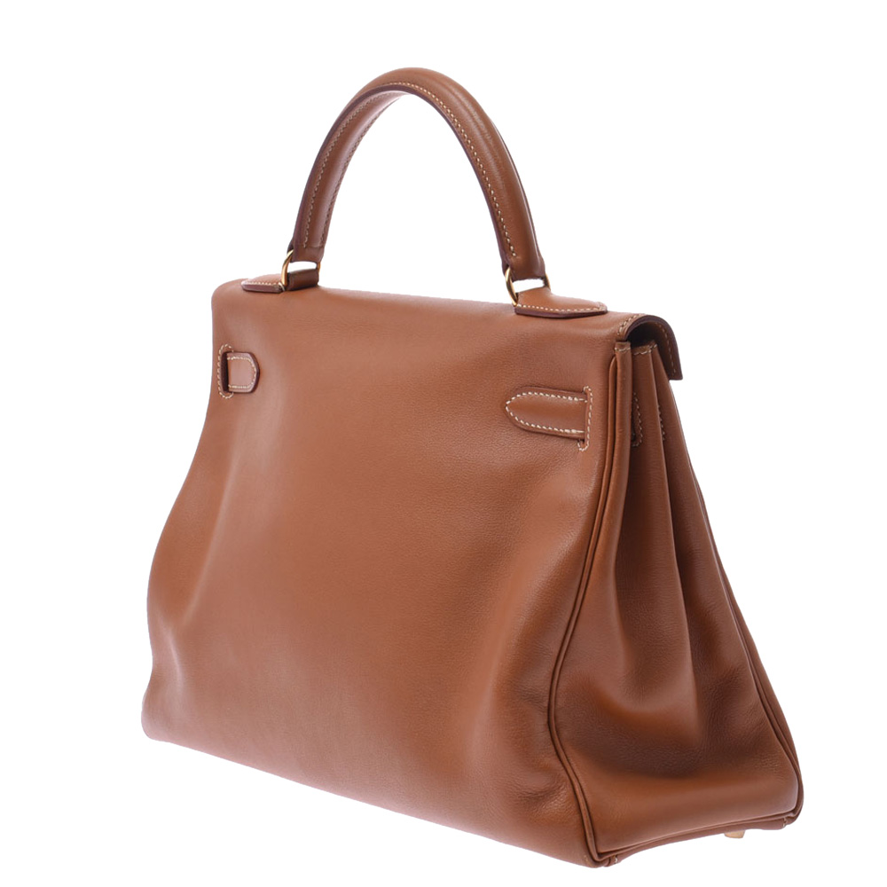 

Hermes Brown Leather Gold Hardware Kelly 32 Bag