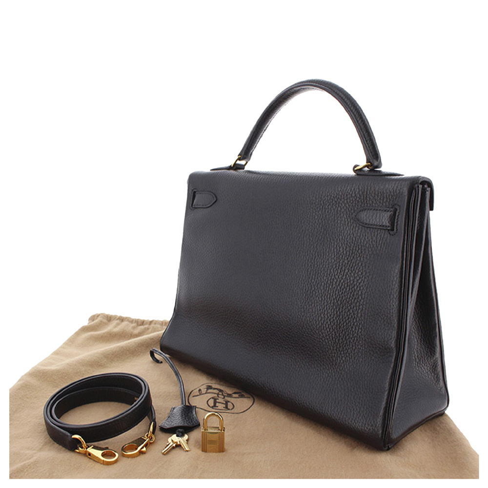 

Hermes Black Ardennes Leather Gold Hardware Kelly 32 Bag