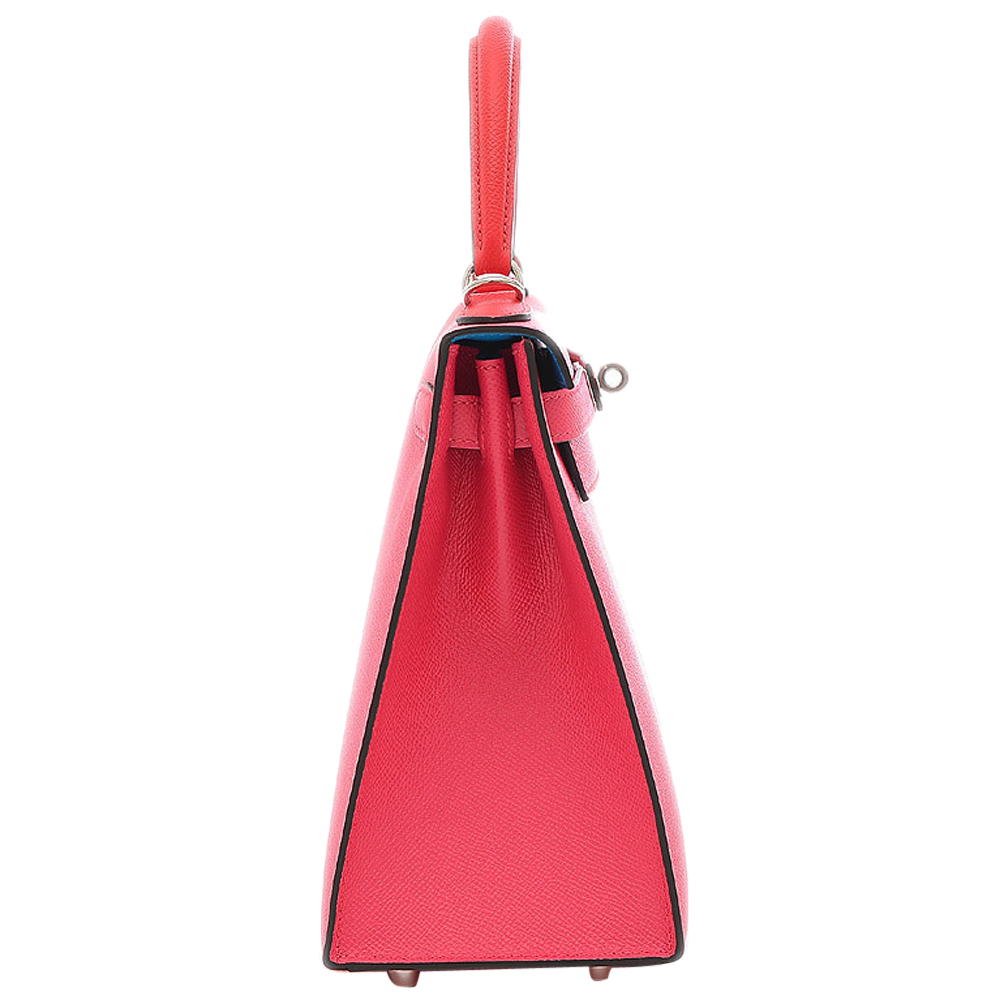 

Hermes Red/Pink Epsom Leather Palladium Hardware Kelly 28 Bag