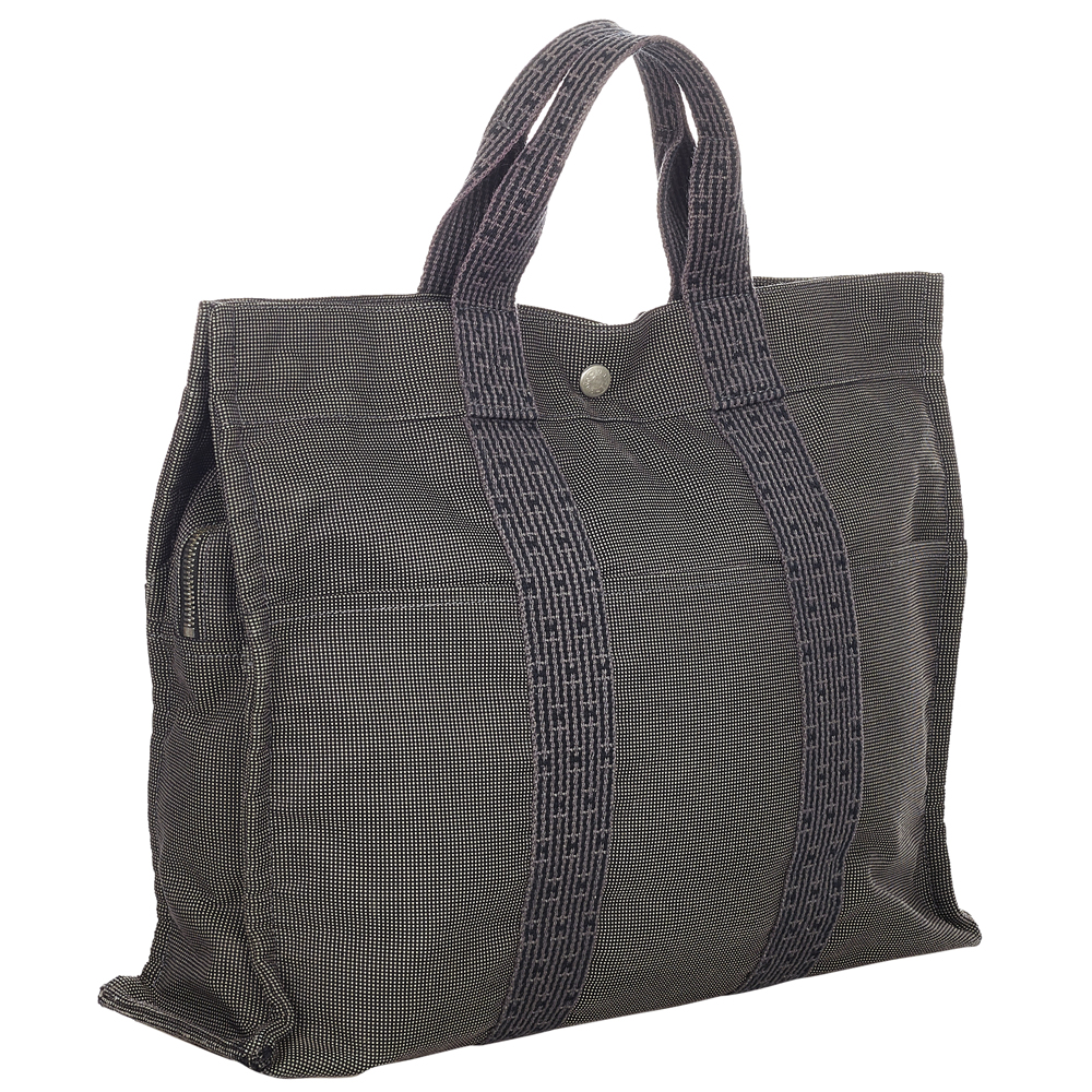 

Hermes Grey Canvas Fabric Fourre Tout MM Tote Bag