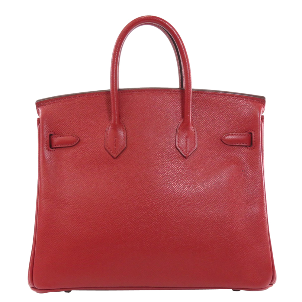 

Hermes Red Epsom Leather Palladium Hardware Birkin 25 Bag