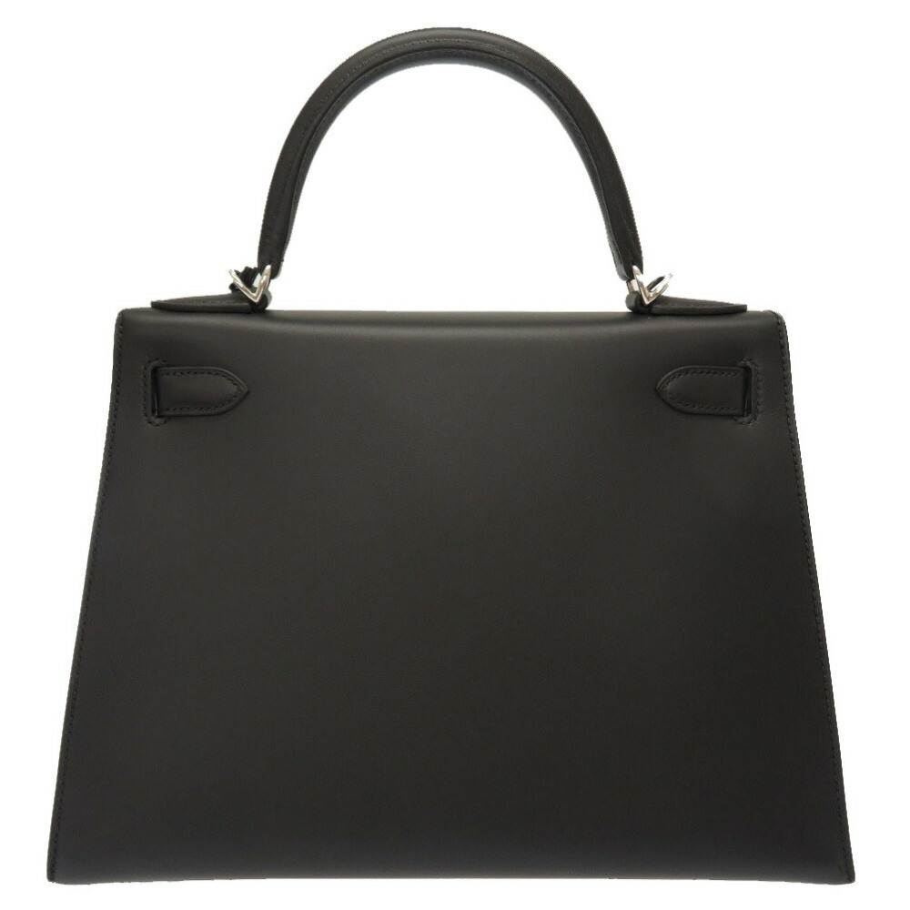 

Hermes Black Tadelakt Leather Palladium Hardware Kelly 28 Bag