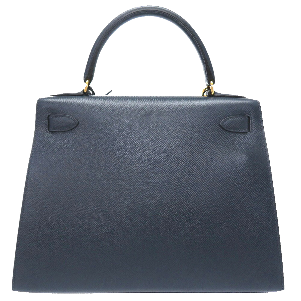 

Hermes Navy Blue Courchevel Leather Gold Hardware Kelly Sellier 28 Bag