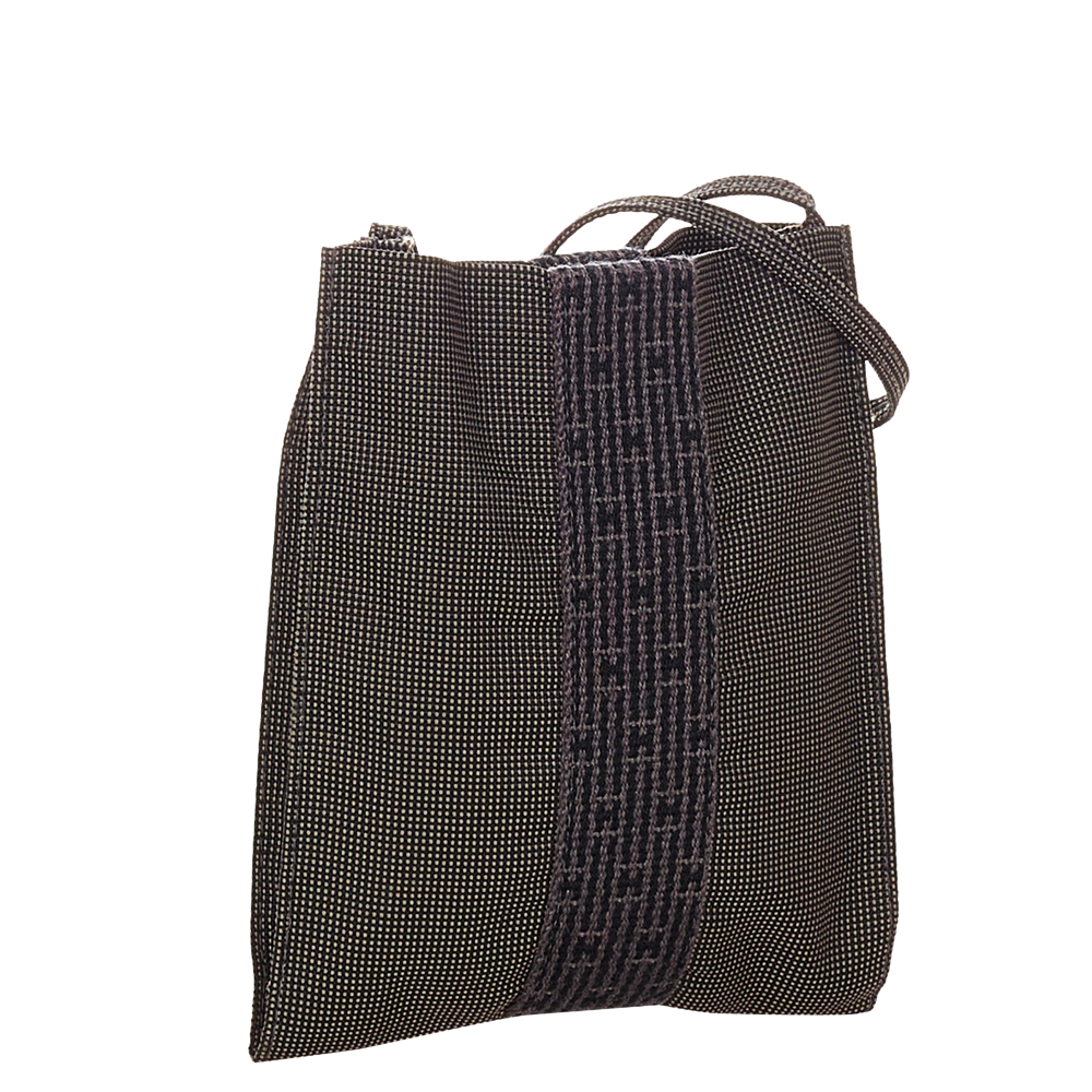 

Hermes Grey Canvas Fabric Herline Shoulder Bag