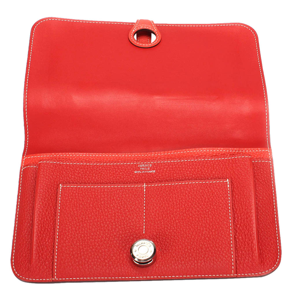 

Hermes Red Leather Dogon Wallet
